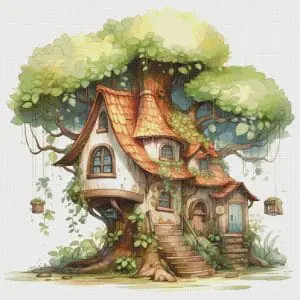 TreeHouse Cross Stitch Pattern Vintage Counted 807 276
