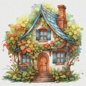 Cottage Cross Stitch Pattern Vintage Counted 811 276