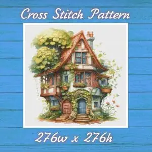 Cottage Cross Stitch Pattern Vintage Counted 812 276