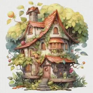 Cottage Cross Stitch Pattern Vintage Counted 813 497