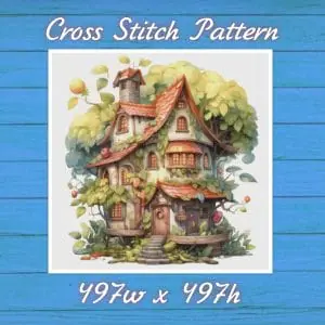 Cottage Cross Stitch Pattern Vintage Counted 813 497