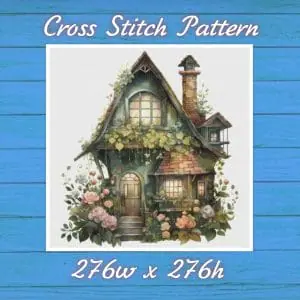 Cottage Cross Stitch Pattern Vintage Counted 818 276