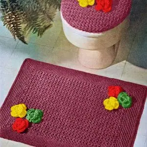 Vintage rug and seat cover crochet pattern, handmade, home decor