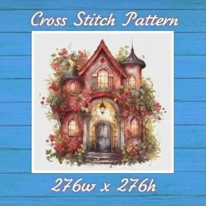 Cottage Cross Stitch Pattern Vintage Counted 820 276