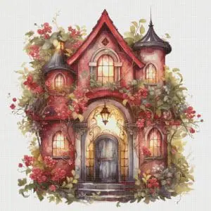 Cottage Cross Stitch Pattern Vintage Counted 820 276