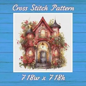 Cottage Cross Stitch Pattern Vintage Counted 820 718