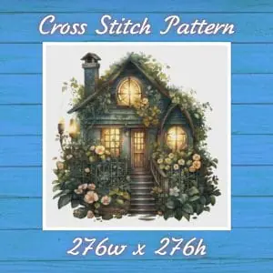 Cottage Cross Stitch Pattern Vintage Counted 821 276