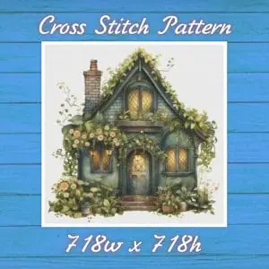 Cottage Cross Stitch Pattern Vintage Counted 822 718