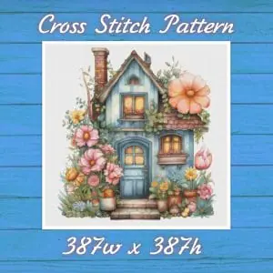 Crealandia - Handmade Marketplace 192 Cottage Cross Stitch Pattern Vintage Counted DIY 824 387
