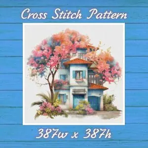 Cottage Cross Stitch Pattern Vintage Counted DIY 829 387