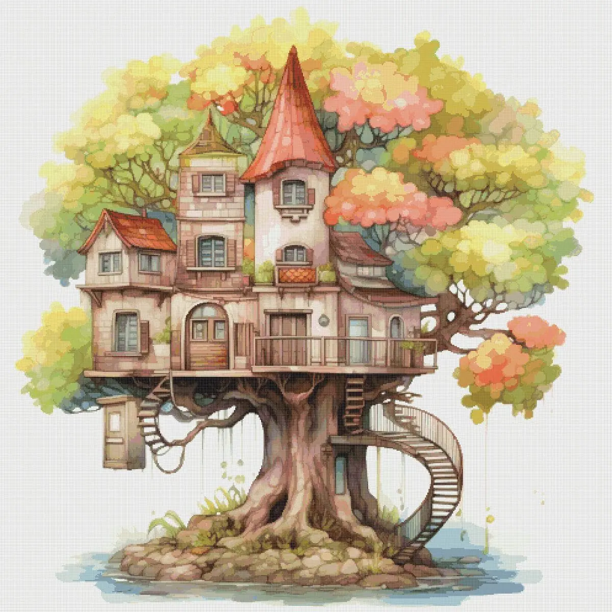 TreeHouse Cross Stitch Pattern Vintage Counted DIY 831 387 2 TreeHouse Cross Stitch Pattern Vintage Counted DIY 831 387 - Image 2
