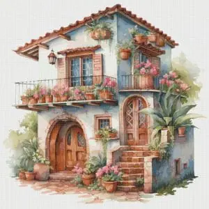 Cottage Cross Stitch Pattern Vintage Counted 834 276