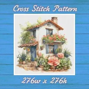 Cottage Cross Stitch Pattern Vintage Counted DIY 842 276
