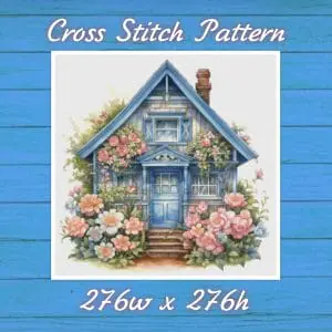 Cottage Cross Stitch Pattern Vintage Counted DIY 851 276