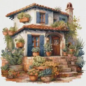 Cottage Cross Stitch Pattern Vintage Counted 854 221