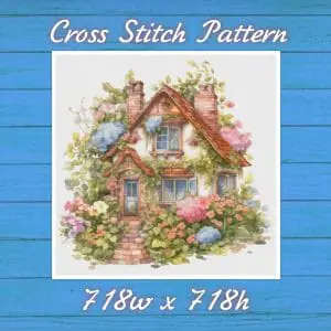 Cottage Cross Stitch Pattern Vintage Counted 864 718