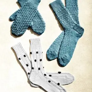 Pattern socks, polka dot socks, mittens knitting vintage, pdf