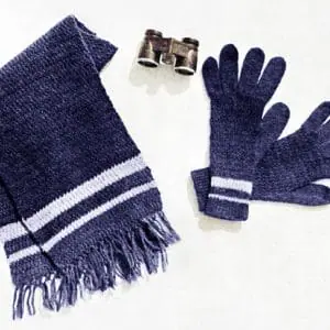 Men's Gloves and Scarf, vintage knitting pattern, format pdf