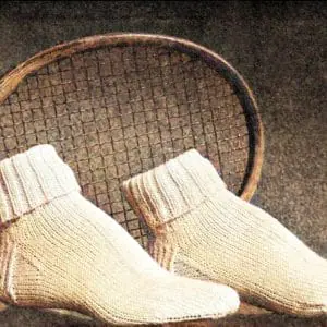 Vintage Anklets, knitting pattern socks, size 8 ½ - 9 ½ 10 – 11 ½