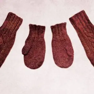 knitting pattern, pdf Vintage cable and children's mittens, knitting pattern, pdf