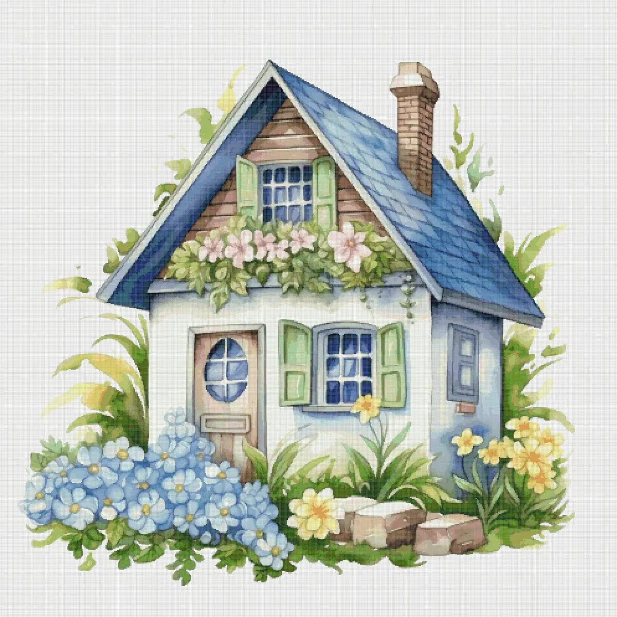 House Village Cross Stitch Pattern Vintage Counted 692 276 - Image 2