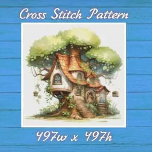 TreeHouse Cross Stitch Pattern Vintage Counted 807 497