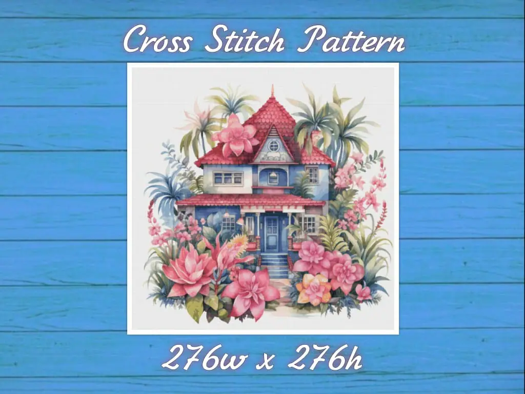 House in Garden Cross Stitch Pattern Vintage Counted 706 276 1 House in Garden Cross Stitch Pattern Vintage Counted 706 276