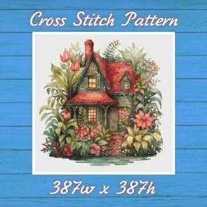 Cottage Cross Stitch Pattern Vintage Counted 756 387