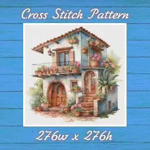 Cottage Cross Stitch Pattern Vintage Counted 834 276