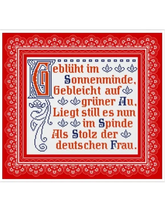 Slogan Cross Stitch Pattern Antique Sampler