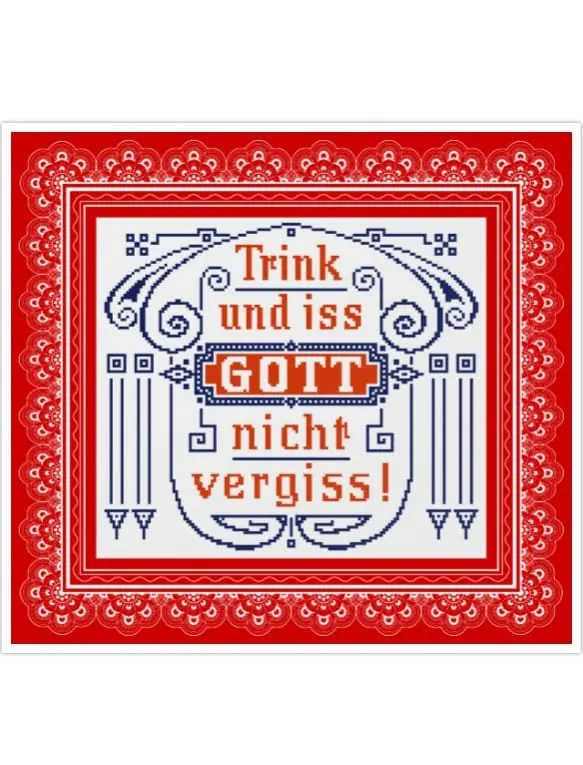 Slogan Cross Stitch Pattern Antique Sampler