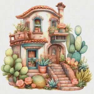 Cottage Cross Stitch Pattern Vintage Counted 840 276
