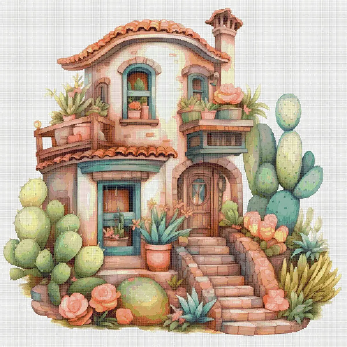 Cottage Cross Stitch Pattern Vintage Counted 840 276 - Image 2