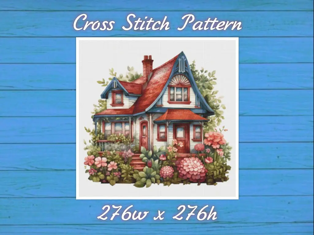 House in Garden Cross Stitch Pattern Vintage Counted 699 276 1 House in Garden Cross Stitch Pattern Vintage Counted 699 276