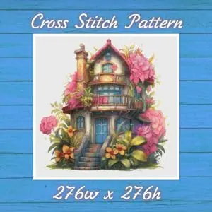 Cottage Cross Stitch Pattern Vintage Counted 725 276