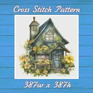 Cottage Cross Stitch Pattern Vintage Counted 819 387