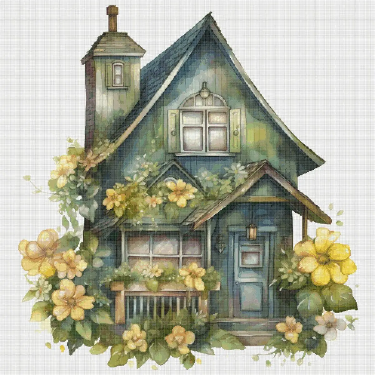 Cottage Cross Stitch Pattern Vintage Counted 819 387 - Image 2