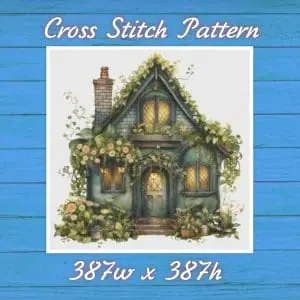 Cottage Cross Stitch Pattern Vintage Counted 822 387
