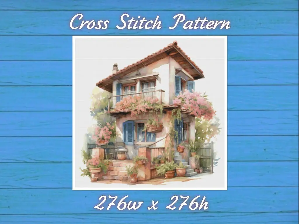 Cottage Cross Stitch Pattern Vintage Counted 835 276
