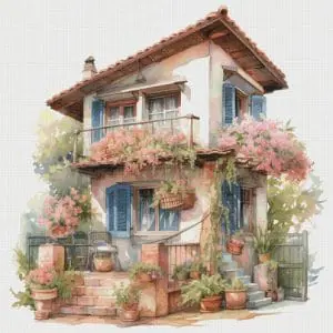 Cottage Cross Stitch Pattern Vintage Counted 835 276