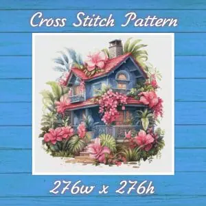 Cottage Cross Stitch Pattern Vintage Counted 745 276