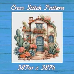 Cottage Cross Stitch Pattern Vintage Counted 837 387