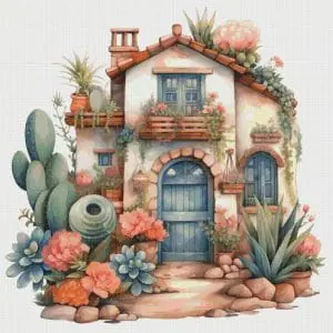 Cottage Cross Stitch Pattern Vintage Counted 837 387
