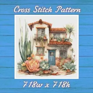 Cottage Cross Stitch Pattern Vintage Counted 841 718