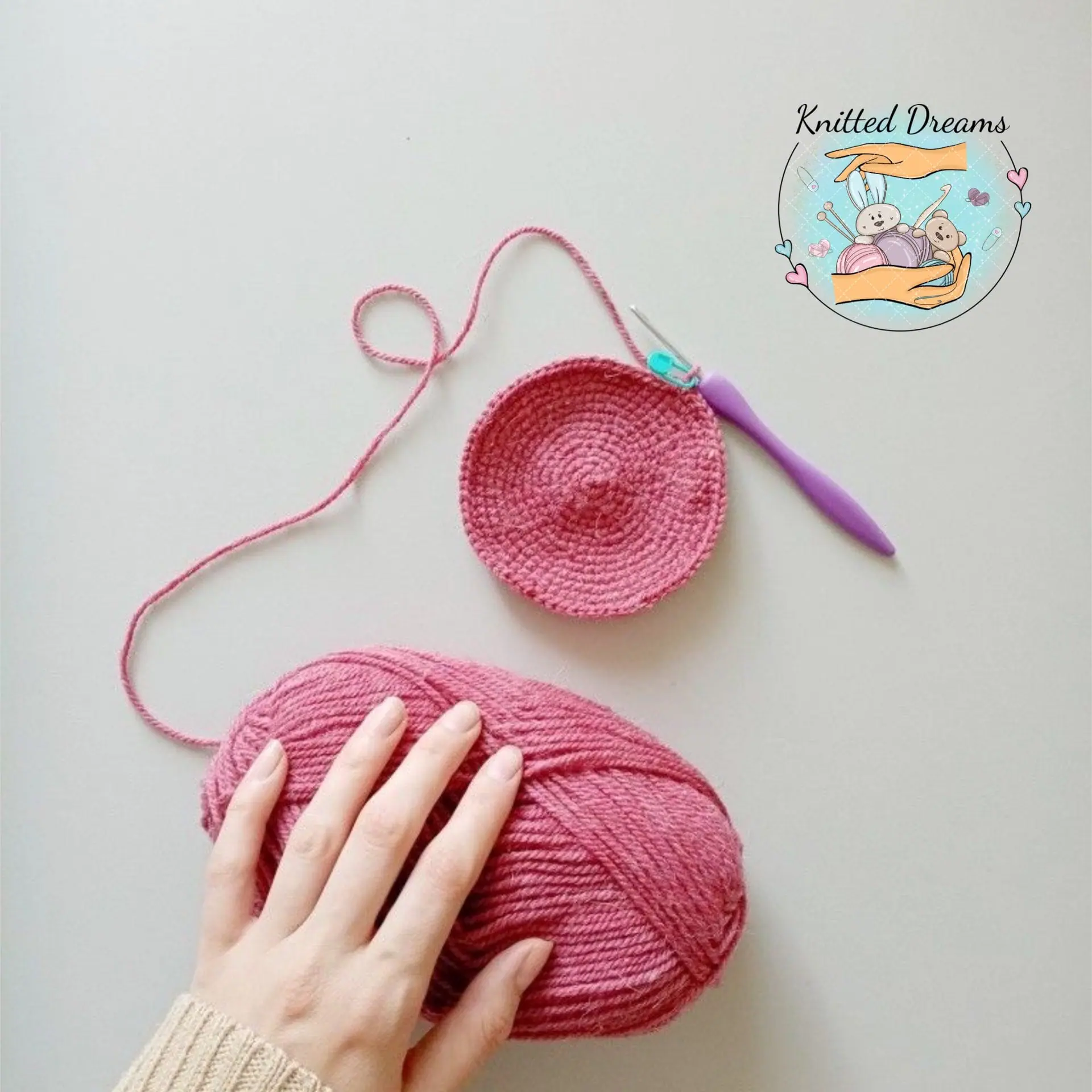 Best knitting crochet premade logo design 2 Watercolor-crochet-logo