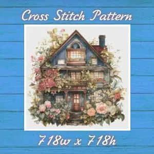 Cottage Cross Stitch Pattern Vintage Counted 869 718