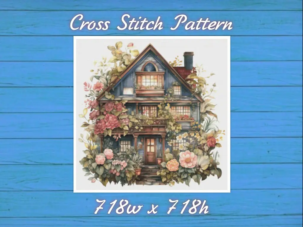 Cottage Cross Stitch Pattern Vintage Counted 869 718