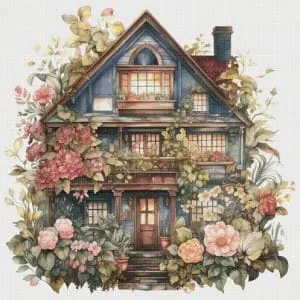 Cottage Cross Stitch Pattern Vintage Counted 869 387