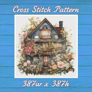 Cottage Cross Stitch Pattern Vintage Counted 869 387