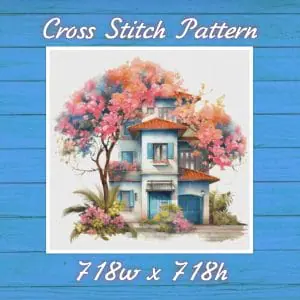 Cottage Cross Stitch Pattern Vintage Counted DIY 829 718